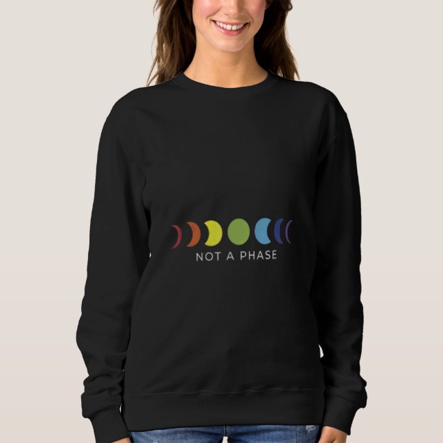 Inte en fas Måne HBTQ Transpride Transperson Zip T Shirt (Framsida)