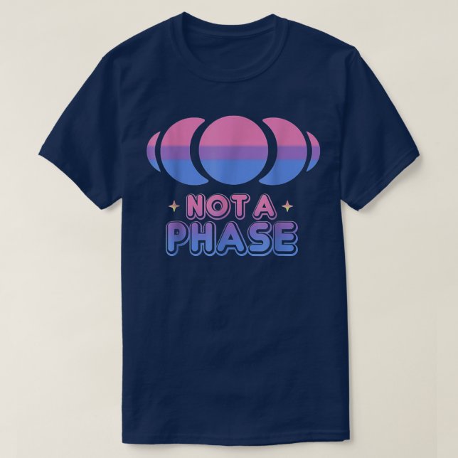Inte en Flagga av Phase Måne Bisexual Clothes Funn T Shirt (Design framsida)