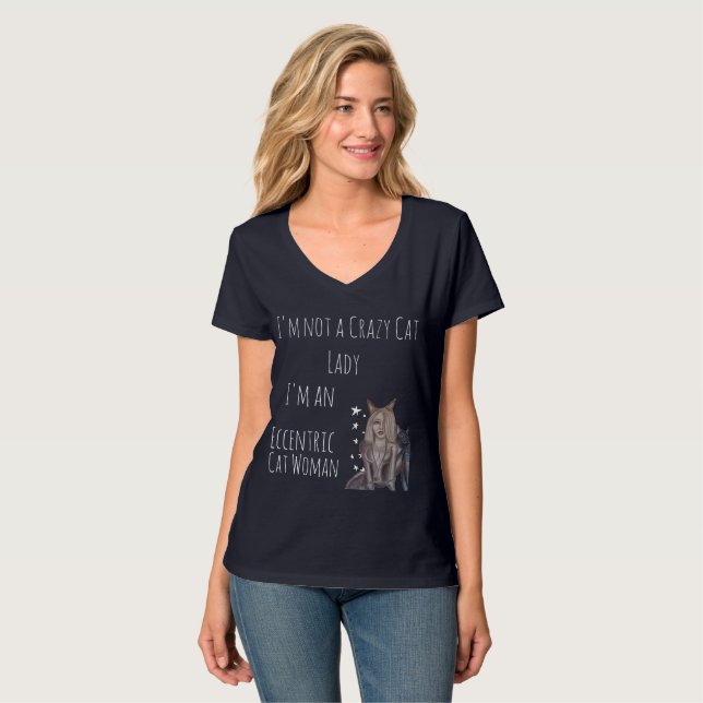 Inte en galen katt Dam T Shirt (Hel framsida)