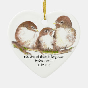 Inte en glömd före Gud, skript, Anpassningsbar Julgransprydnad Keramik