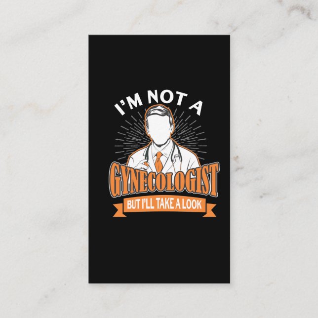 Inte en gynekolog Humor för Woman Älskare Visitkort (Framsida)