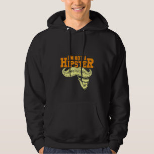 Inte en hipster Mustache Pipe Smoker Hippies Free Hoodie