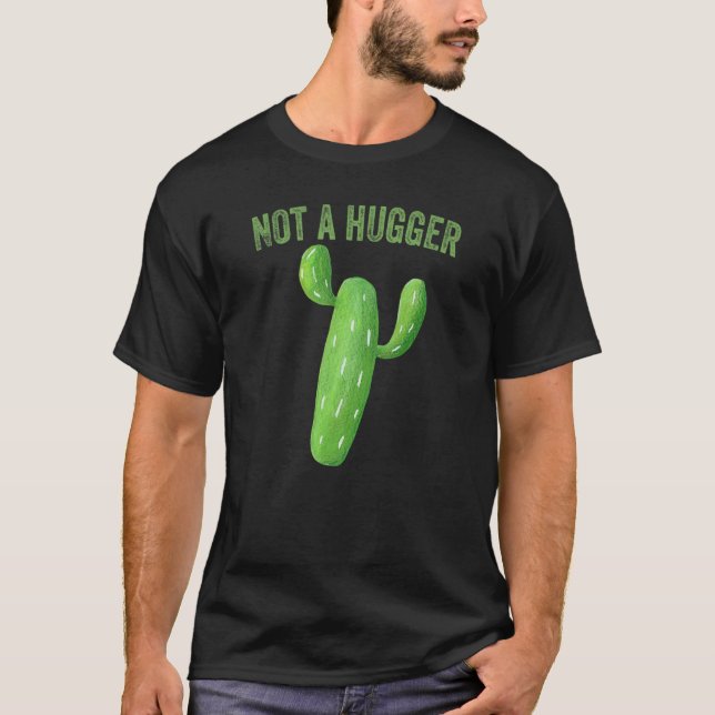 Inte en knuffare   Kaktus T Shirt (Framsida)