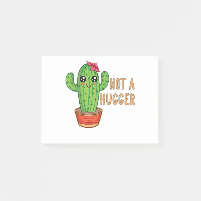 Inte en Kramare Cactus Free Hug Post-it Block (Framsida)