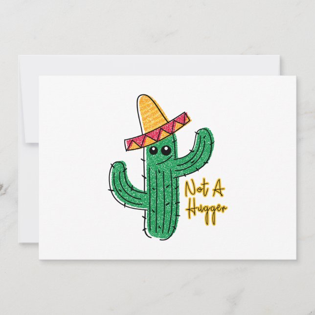 Inte en Kramare Cactus Mexican Sombrero Julkort (Framsida)