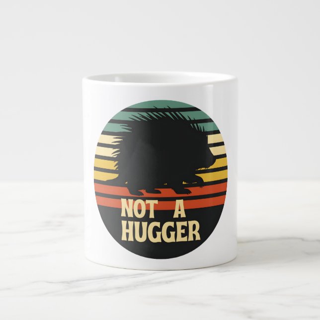 Inte En Kramare Svart Piggsvin Jumbo Mugg (Framsidan)