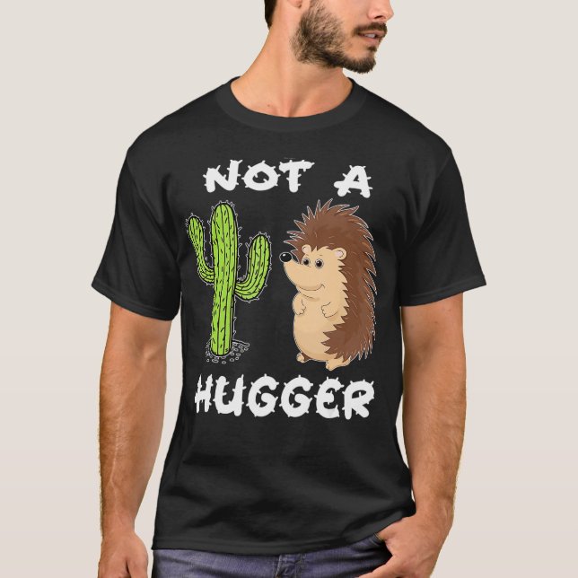 Inte en Kramare Tshirt Hedgehog Cactus Introvert T Shirt (Framsida)