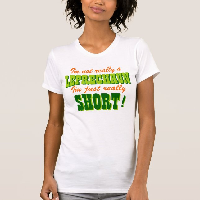 Inte en Leprechaun Just Kort Tröja (Framsida)