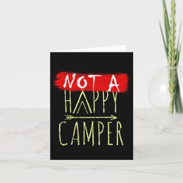 Inte en Lycklig Camper Camping Funny Parody Kort (Framsida)