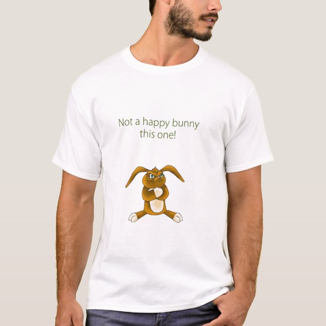Inte en lycklig kanin t shirt (Framsida)