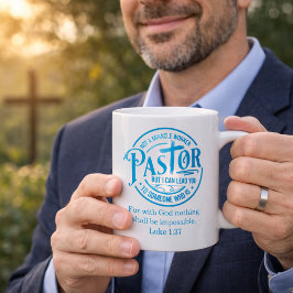 Inte en Mirakelarbetare Blå Pastors Församlingsdag Kaffemugg
