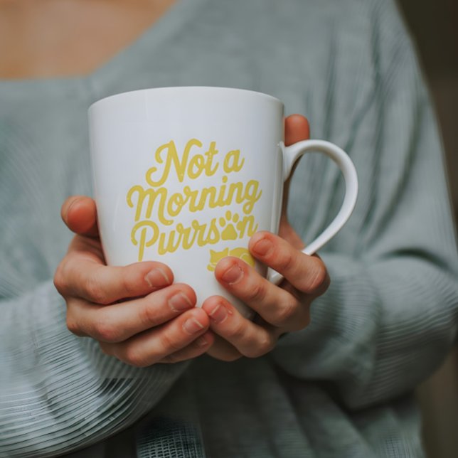 Inte en morgon Purrson Funny Cat Mugg (Skapare uppladdad)