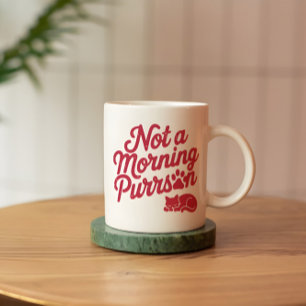 Inte en morgon Purrson Funny Cat Mugg