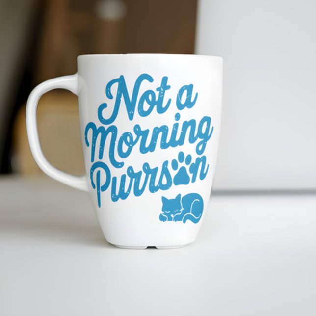 Inte en morgon Purrson Funny Cat Mugg (Skapare uppladdad)