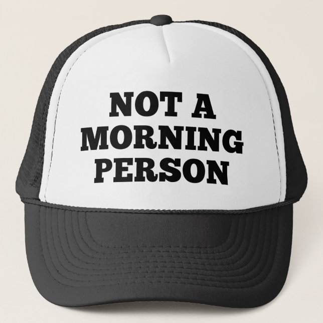 Inte en morgonperson keps (Framsida)