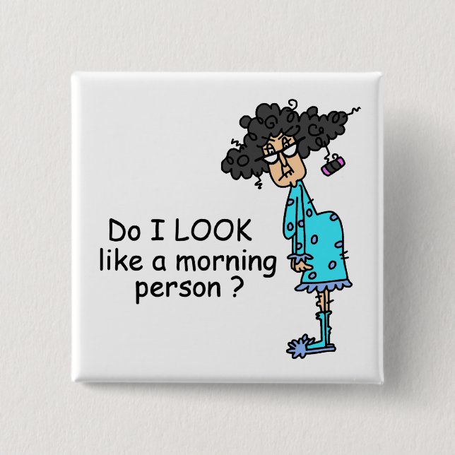 Inte en morgonperson knapp (Framsida)