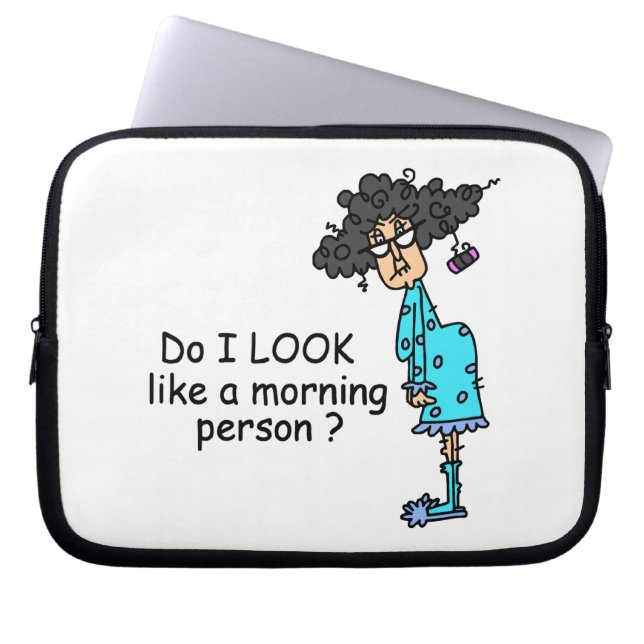 Inte en morgonperson laptop sleeve (Framsidan)