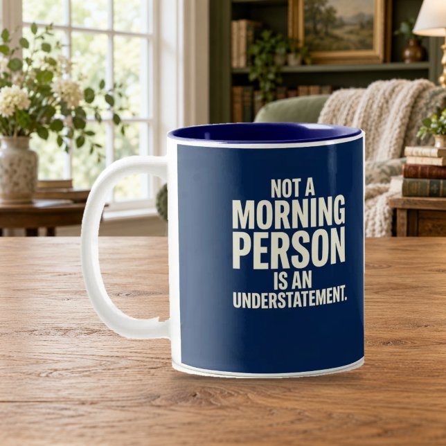 Inte en morgonperson Navy-mugg Två-Tonad Mugg (Skapare uppladdad)