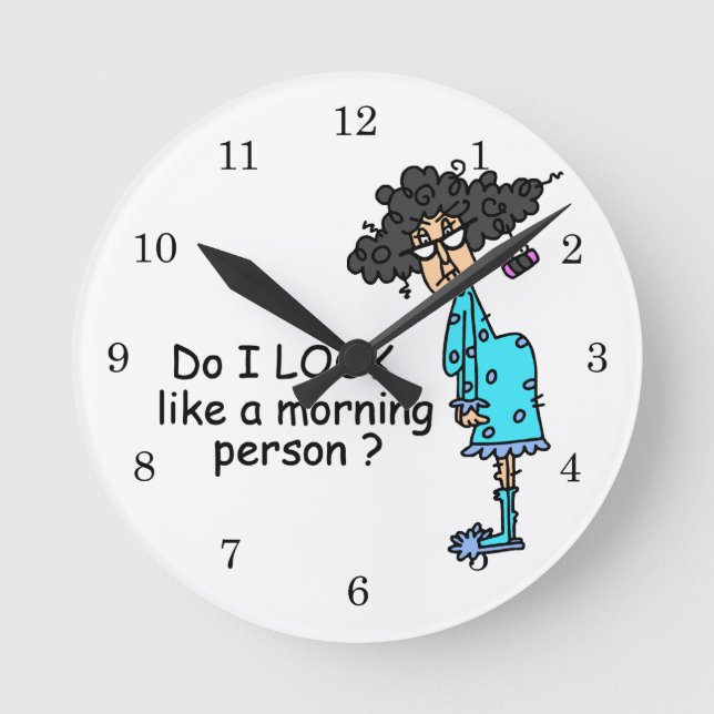 Inte en morgonperson rund klocka (Framsida)