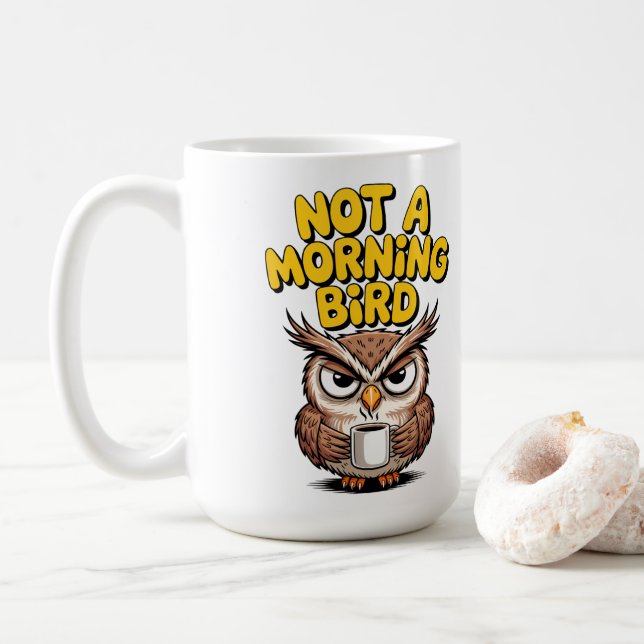 Inte en morgonuggla kaffemugg (Med munk)