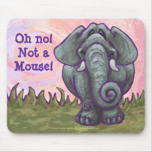 Inte en mus! Rolig elefant på rosor Musmatta