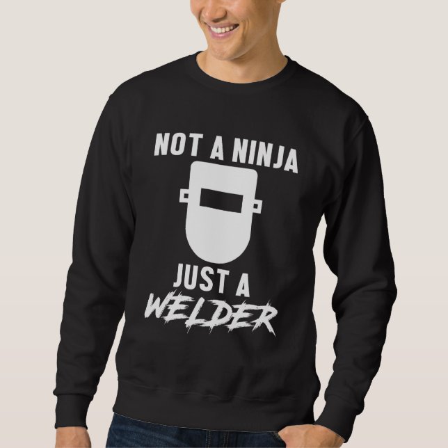 Inte en Ninja bara en Welder Ingenjör Engineering  Lång Ärmad Tröja (Framsida)