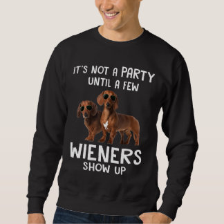 Inte en Party förrän ett par Wiener och Dachshund Lång Ärmad Tröja