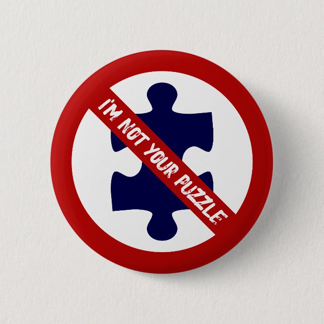 Inte en pusselbit, ingen autism medvetenhet knapp (Framsida)