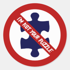 Inte en pusselbit, ingen autism medvetenhet runt klistermärke