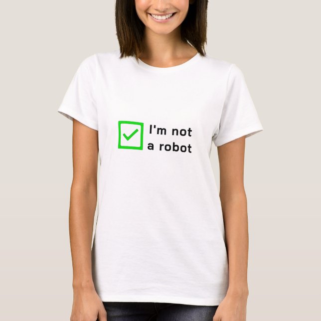 Inte en robot - grönt (ljus) t shirt (Framsida)
