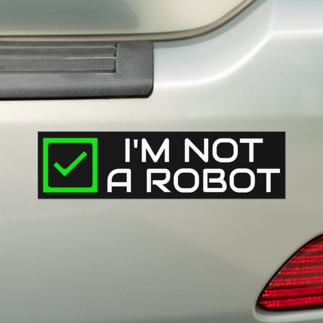 Inte en robot (mörk) Bumper Sticker Bildekal (På Bil)