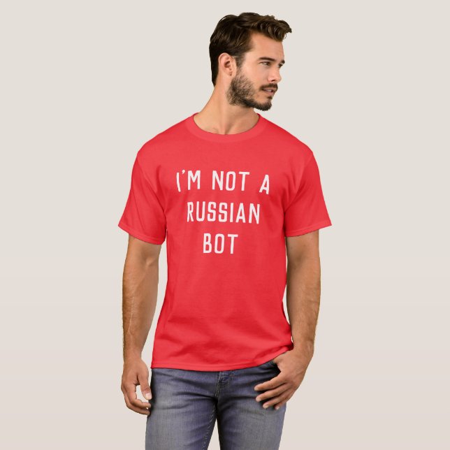 Inte en rysk Bot Tee Shirt (Hel framsida)