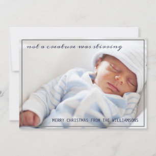 Inte en skapelse var en skrämmande Baby Photo-jul Julkort