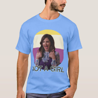Inte en tjej rolig retro t shirt