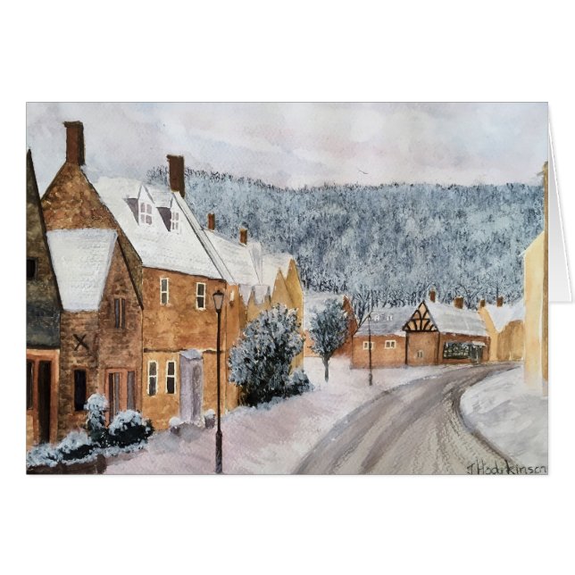 INTE EN VARELSE VAR RÖRD. VATTENFÄRG HÄLSNINGSKORT (Framsidan Horizontal)