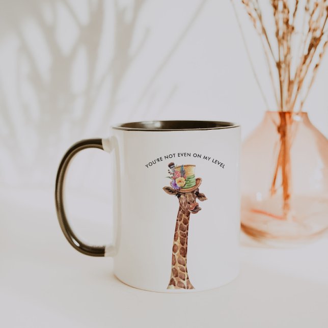 Inte ens på min nivå | Funny Giraffe Coffee Mugg (Skapare uppladdad)