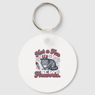 Inte ett fan av fyrverkerier rädd katt tröja (2)_1 nyckelring
