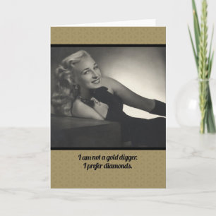 Inte ett Guld Digger Funny Vintage 1940s-antecknin Kort