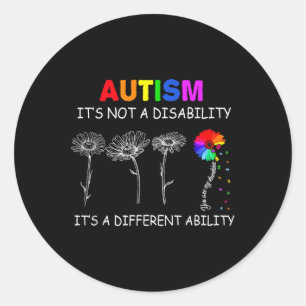 Inte ett handikapp - en annan förmåga - autism runt klistermärke