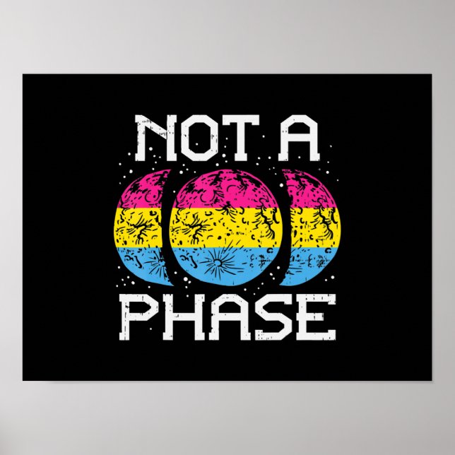 Inte ett Phase Pansexual Måne Funny Pan-Pride Flag Poster (Framsidan)
