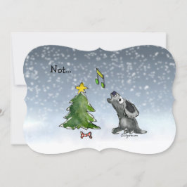 Inte... ett Tecknad-kort för tyst kvällstid i Hund Julkort