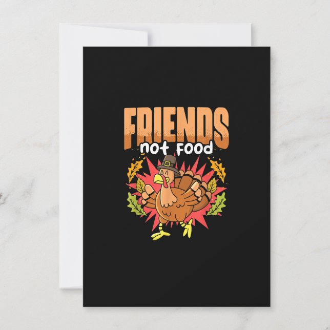 Inte Food Vegetarian Thanksgiving Day Vegan Inbjudningar (Framsida)