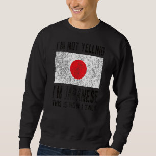 Inte för att jag är japanska japanska Flagga Lång Ärmad Tröja