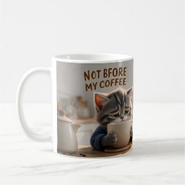 Inte före min kaffe Rolig Tom & Luna Kattmugg Kaffemugg