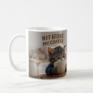 Inte före min kaffe Rolig Tom & Luna Kattmugg Kaffemugg