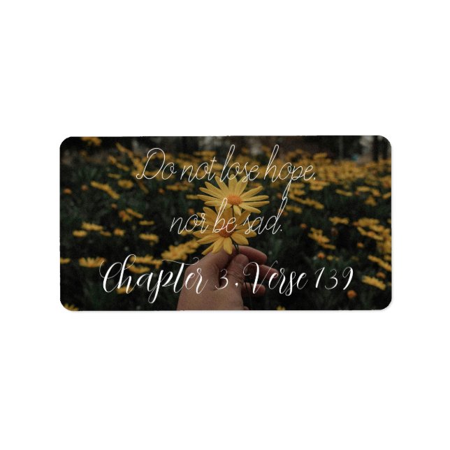 inte förlora hoppet eller ledsen adressetikett (Framsidan)