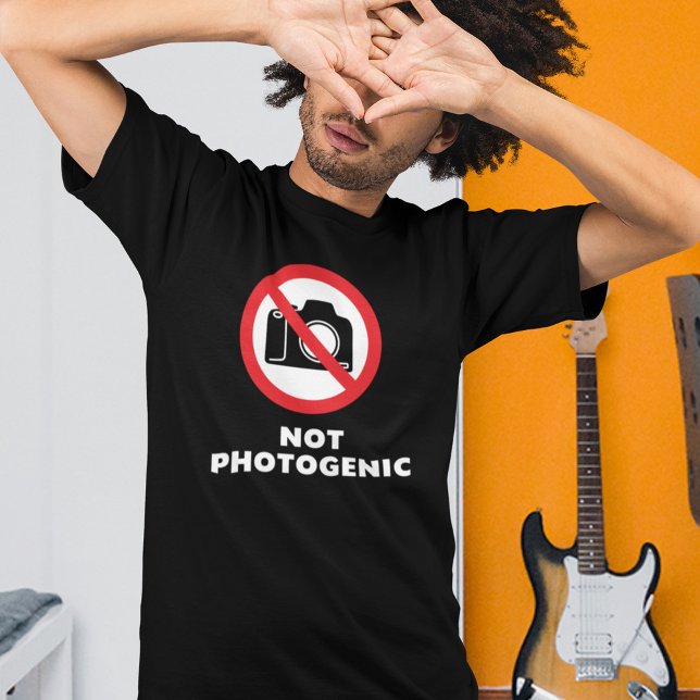Inte fotogen - Inga foton skylt t-shirt (Skapare uppladdad)