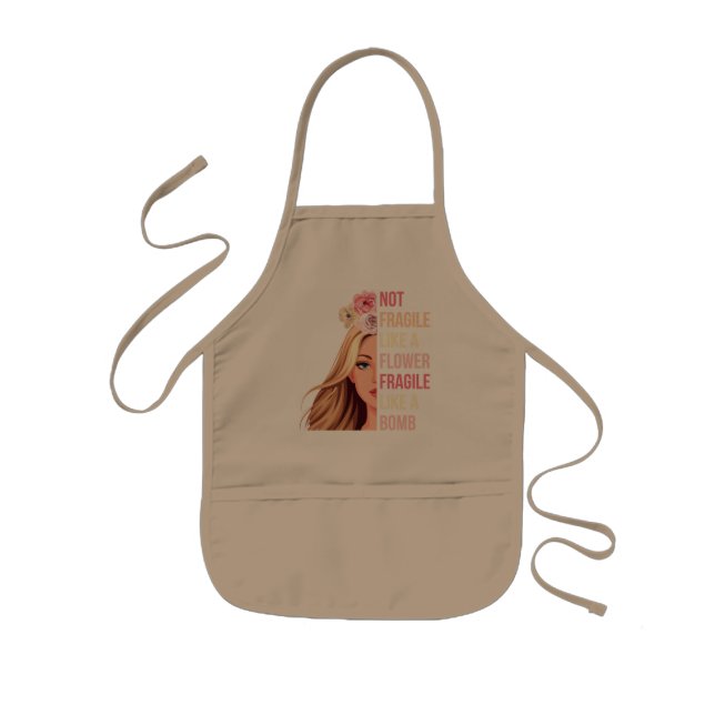 Inte fräckt som en blomma som en Bomb RBG Barnförkläde (Framsidan)