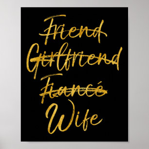 Inte Friend Girlkompis Fiance Shirt Guld Weddi Poster