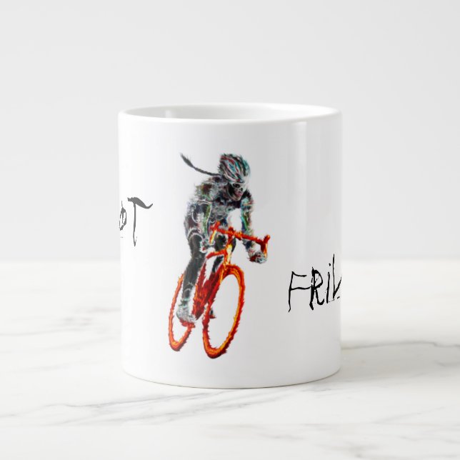 Inte Frilly.  Kvinna och fjäll Jumbo Mugg (Framsidan)